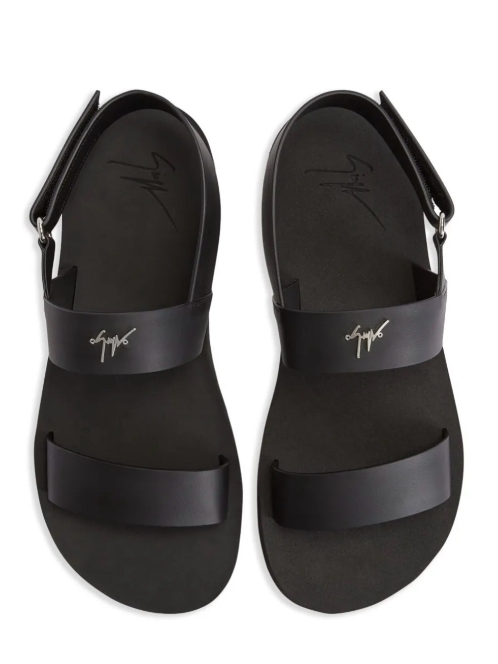Giuseppe Zanotti Black Dual-Strap Logo Sandals